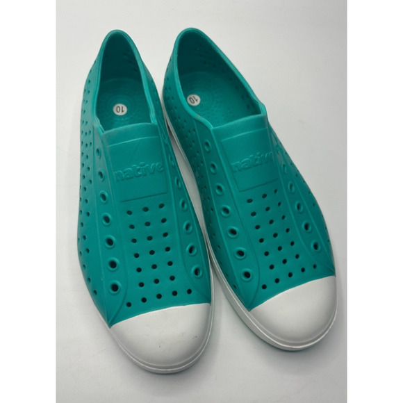 NWOT Native womens 10 mens 8 Jefferson perforated casual slip on shoes Green - Picture 1 of 4